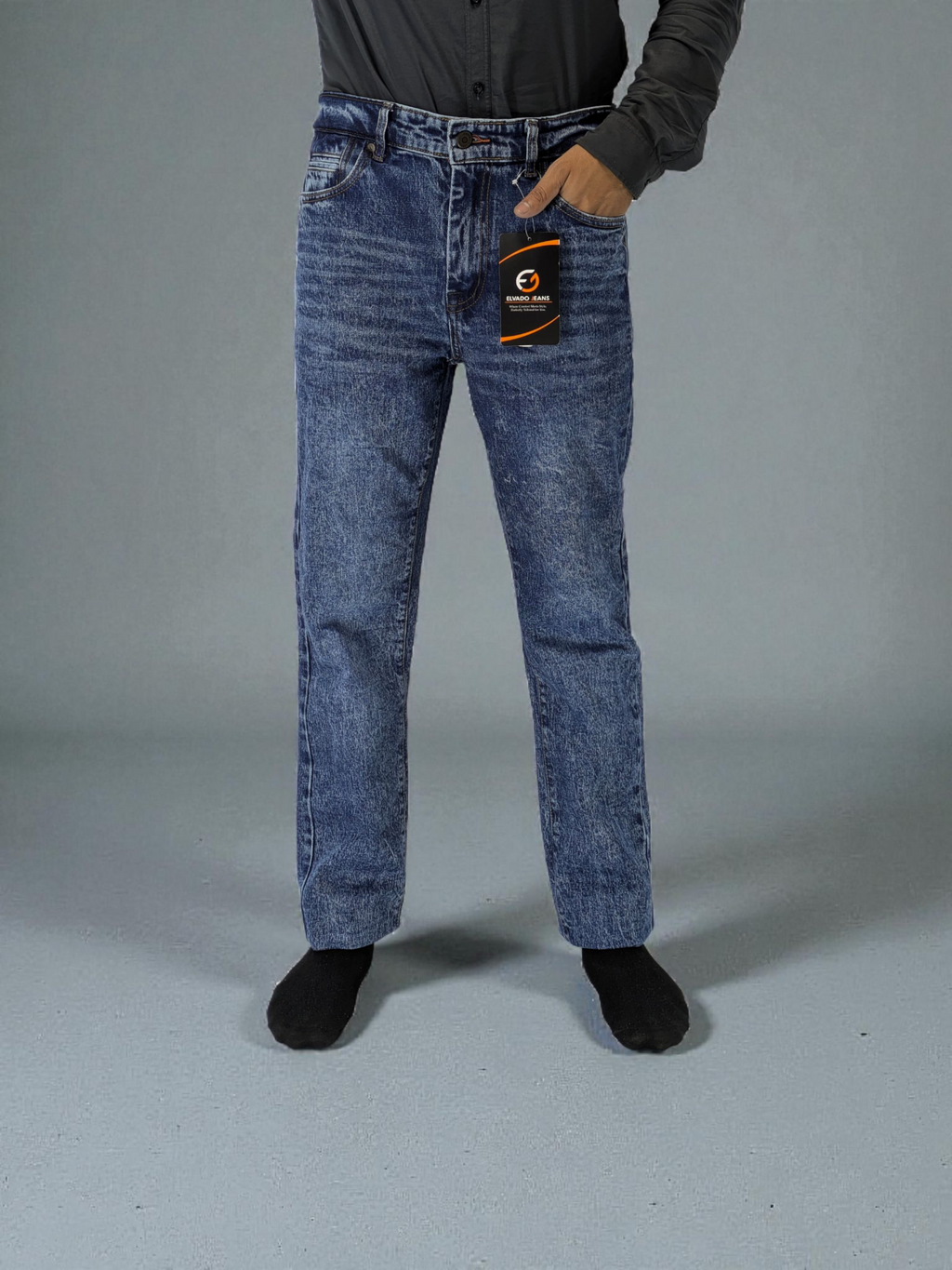 Dark indigo acid wash